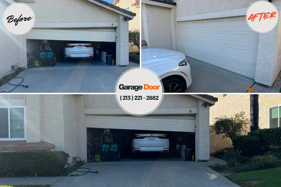 Before and after: garage door repair Warner Robins, GA